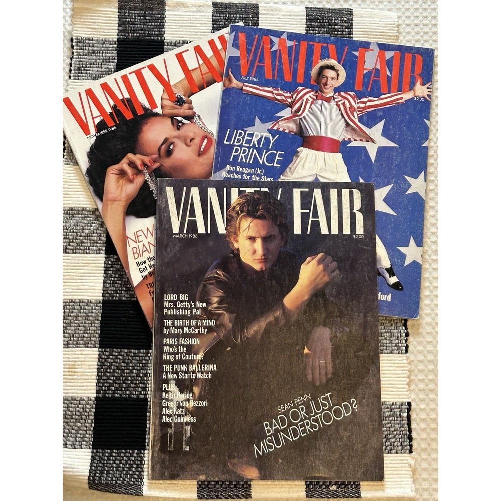 Vanity Fair Magazines 1986 (Lot Of 3) Sean Penn, Bianca Jagger + Ron Reagan Jr - Picture 9 of 9
